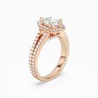 Pear Split Shank Halo in 14K Rose Gold angled