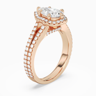 Pear Split Shank Halo in 14K Rose Gold angled