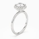 Round Scalloped Halo Baseline in Platinum angled