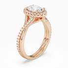 Oval Twisted Halo in 14K Rose Gold angled