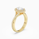 Oval Twisted Halo in 18K Yellow Gold angled