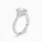 Oval Twisted Halo in Platinum angled