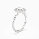 Emerald Compact Halo in Platinum angled