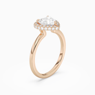 Heart Compact Halo in 14K Rose Gold angled