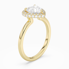 Heart Compact Halo in 14K Yellow Gold angled