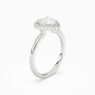 Heart Compact Halo in Platinum angled