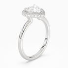 Heart Compact Halo in Platinum angled