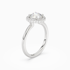 Round Compact Halo in Platinum angled