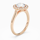 Round Floral Halo in 14K Rose Gold angled
