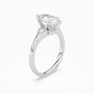 Marquise Milgrain Shoulder Side Stone Ring in 14K White Gold angled