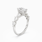 Pear Crescent Pear Side Stone in Platinum angled