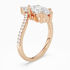 Marquise Tiara Accent Side Stone in 14K Rose Gold angled