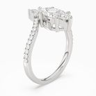 Marquise Tiara Accent Side Stone in 14K White Gold angled