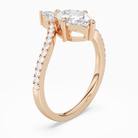 Oval Tiara Accent Side Stone in 14K Rose Gold angled