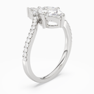 Oval Tiara Accent Side Stone in 14K White Gold angled