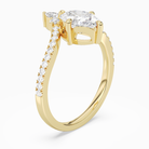 Oval Tiara Accent Side Stone in 18K Yellow Gold angled