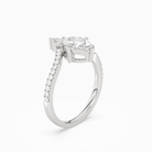 Oval Tiara Accent Side Stone in Platinum angled