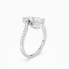 Pear Tiara Accent Side Stone in Platinum angled