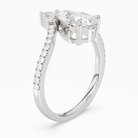 Pear Tiara Accent Side Stone in Platinum angled