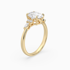 Oval Composite Floral Side Stone in 14K Yellow Gold angled