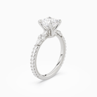 Cushion Celestia Side Stone in Platinum angled