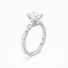 Oval Celestia Side Stone in 14K White Gold angled