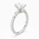 Oval Celestia Side Stone in Platinum angled