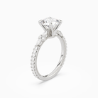 Round Celestia Side Stone in Platinum angled