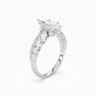 Marquise Laurel Nature Side Stone in Platinum angled