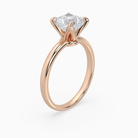 Cushion Petite Classic Solitaire in 14K Rose Gold angled