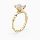Emerald Petite Classic Solitaire in 14K Yellow Gold angled