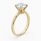 Round Petite Classic Solitaire in 14K Yellow Gold angled