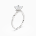 Cushion Hidden Halo Crown Clean in 18K White Gold angled