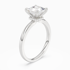 Princess Hidden Halo Crown Clean in 14K White Gold angled