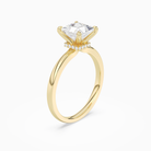 Princess Hidden Halo Crown Clean in 14K Yellow Gold angled