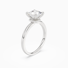Princess Hidden Halo Crown Clean in 18K White Gold angled