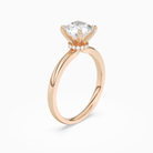 Round Hidden Halo Crown Clean in 14K Rose Gold angled