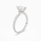 Pear Hidden Halo Crown Pavé in 14K White Gold angled