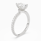 Pear Hidden Halo Crown Pavé in 14K White Gold angled