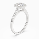 Asscher Milgrain Bezel Solitaire in Platinum angled