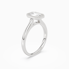 Emerald Milgrain Bezel Solitaire in Platinum angled
