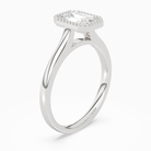 Emerald Milgrain Bezel Solitaire in Platinum angled