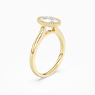 Oval Milgrain Bezel Solitaire in 18K Yellow Gold angled
