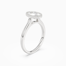 Oval Milgrain Bezel Solitaire in Platinum angled