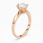 Round Classic Knife-Edge Solitaire in 14K Rose Gold angled