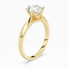 Round Classic Knife-Edge Solitaire in 14K Yellow Gold angled