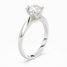 Round Classic Knife-Edge Solitaire in Platinum angled