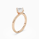 Asscher Bypass Solitaire in 14K Rose Gold angled