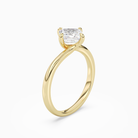 Asscher Bypass Solitaire in 14K Yellow Gold angled