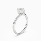 Asscher Bypass Solitaire in 18K White Gold angled